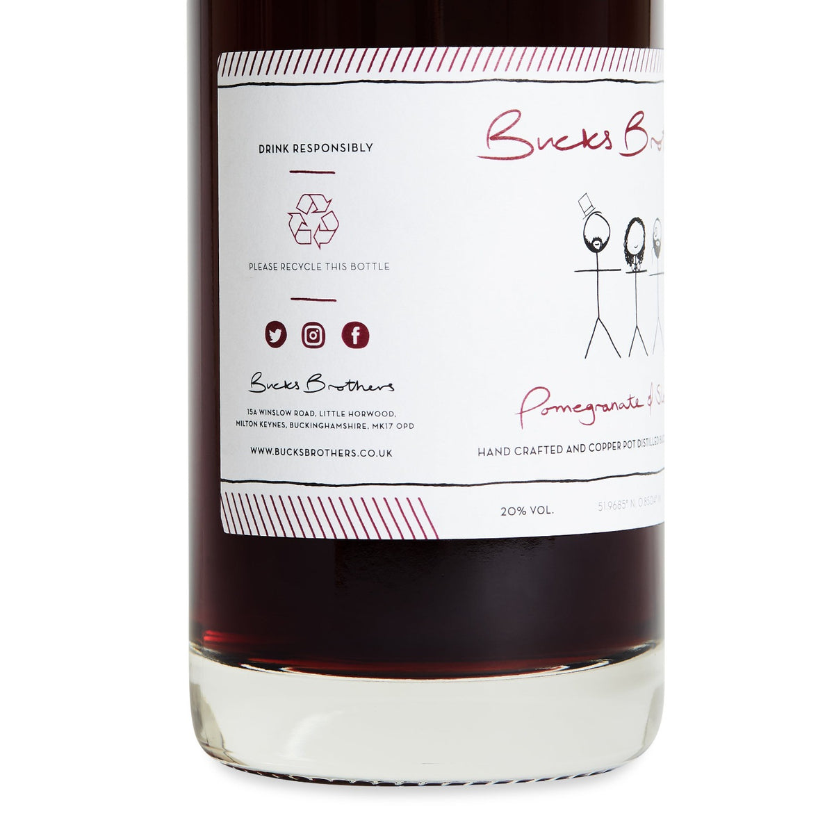 Pomegranate and Sloe Gin Liqueur (70cl) Bucks Brothers Gin